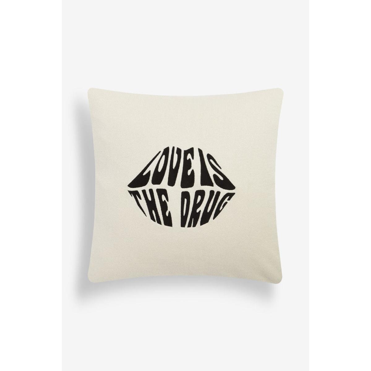 Love Is The Drug Knitted Lips Cushion – image 2