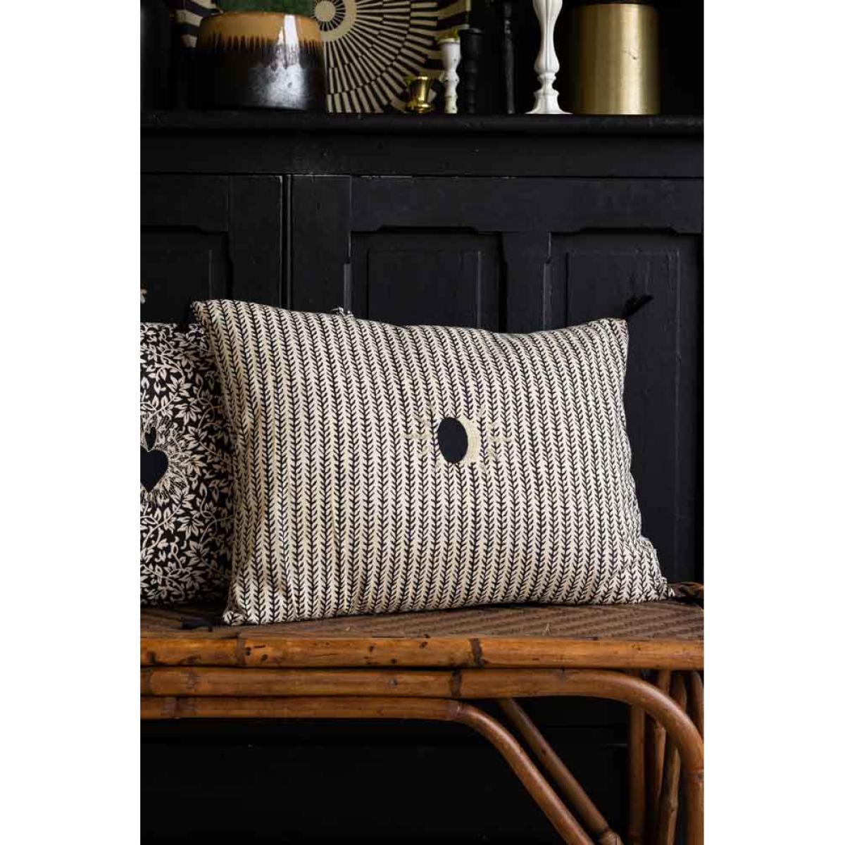 Monochrome Eclipsed Sun Cotton Cushion – image 2