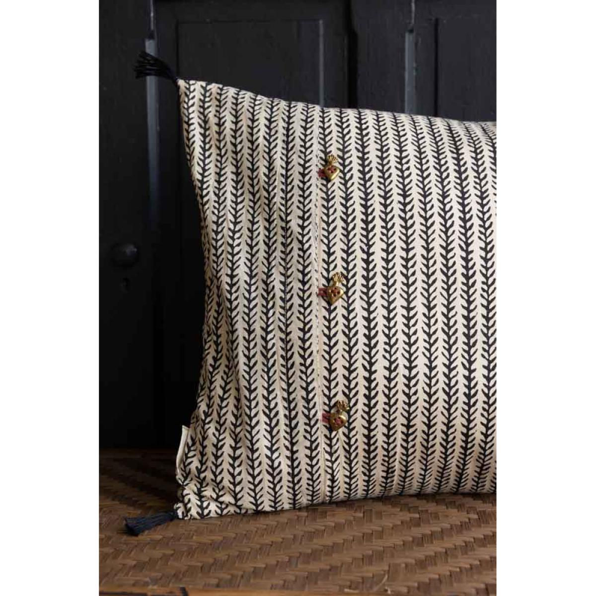 Monochrome Eclipsed Sun Cotton Cushion – image 3