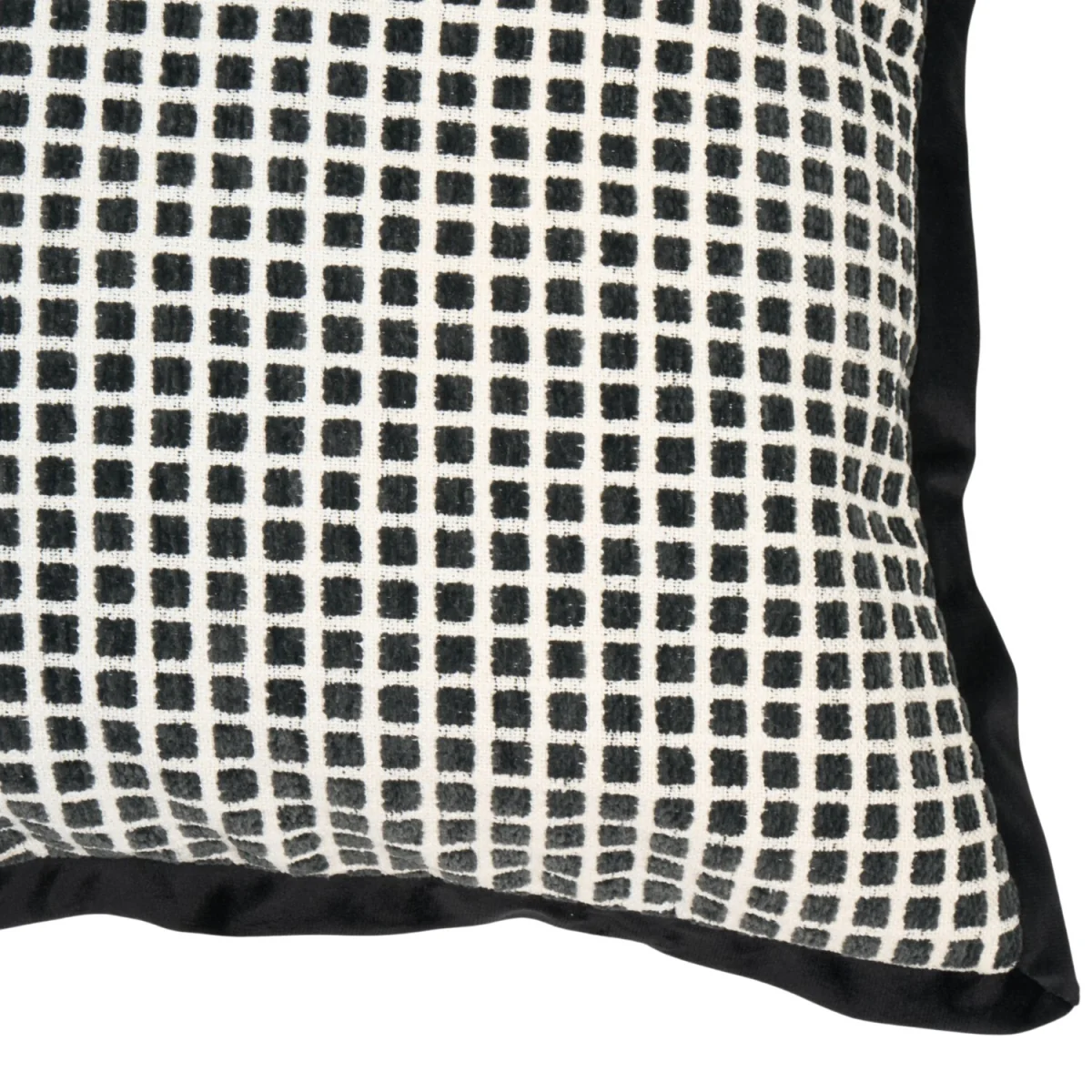 Celine Woven Squares Cushion - Black – image 4