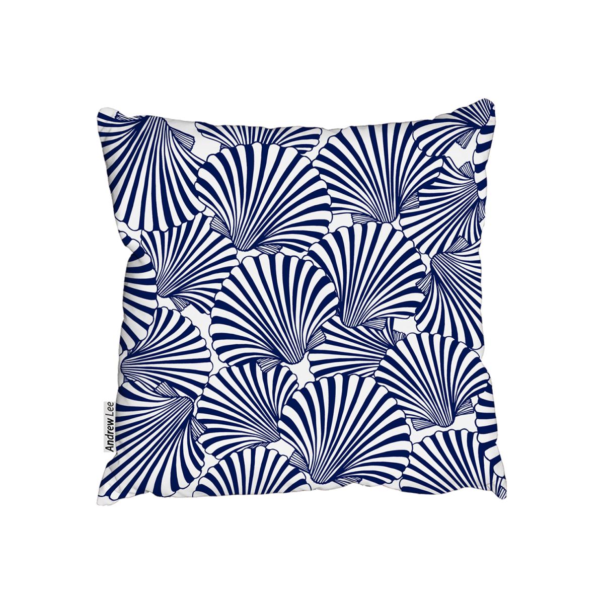 Striped Sea Shells Outdoor Cushion - Blue / 45cm – image 1