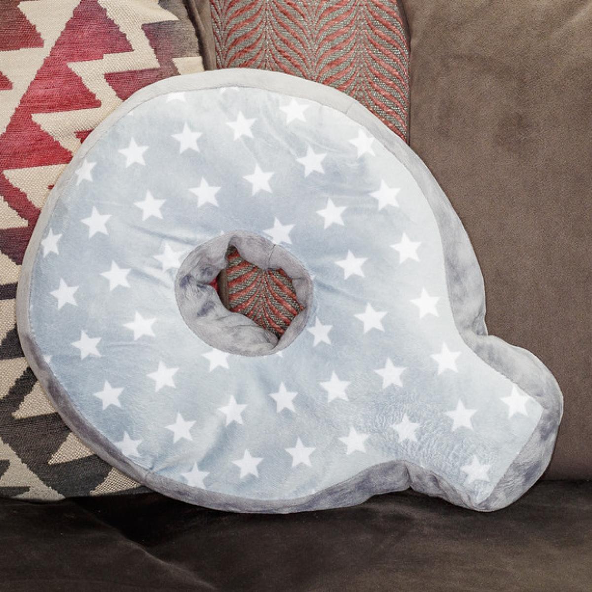 Letter Cushion Q - Grey/White
