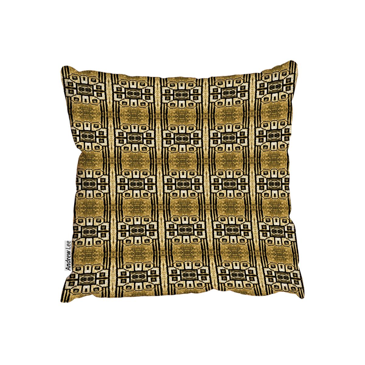 Portuguese Ethnic Tiles Azulejos Outdoor Cushion - Brown / 60cm – image 2