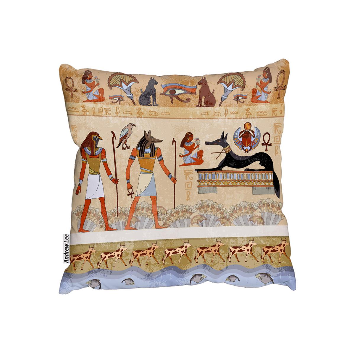 Egyptian Mythelogical Drawings Outdoor Cushion - Brown / 45cm – image 2