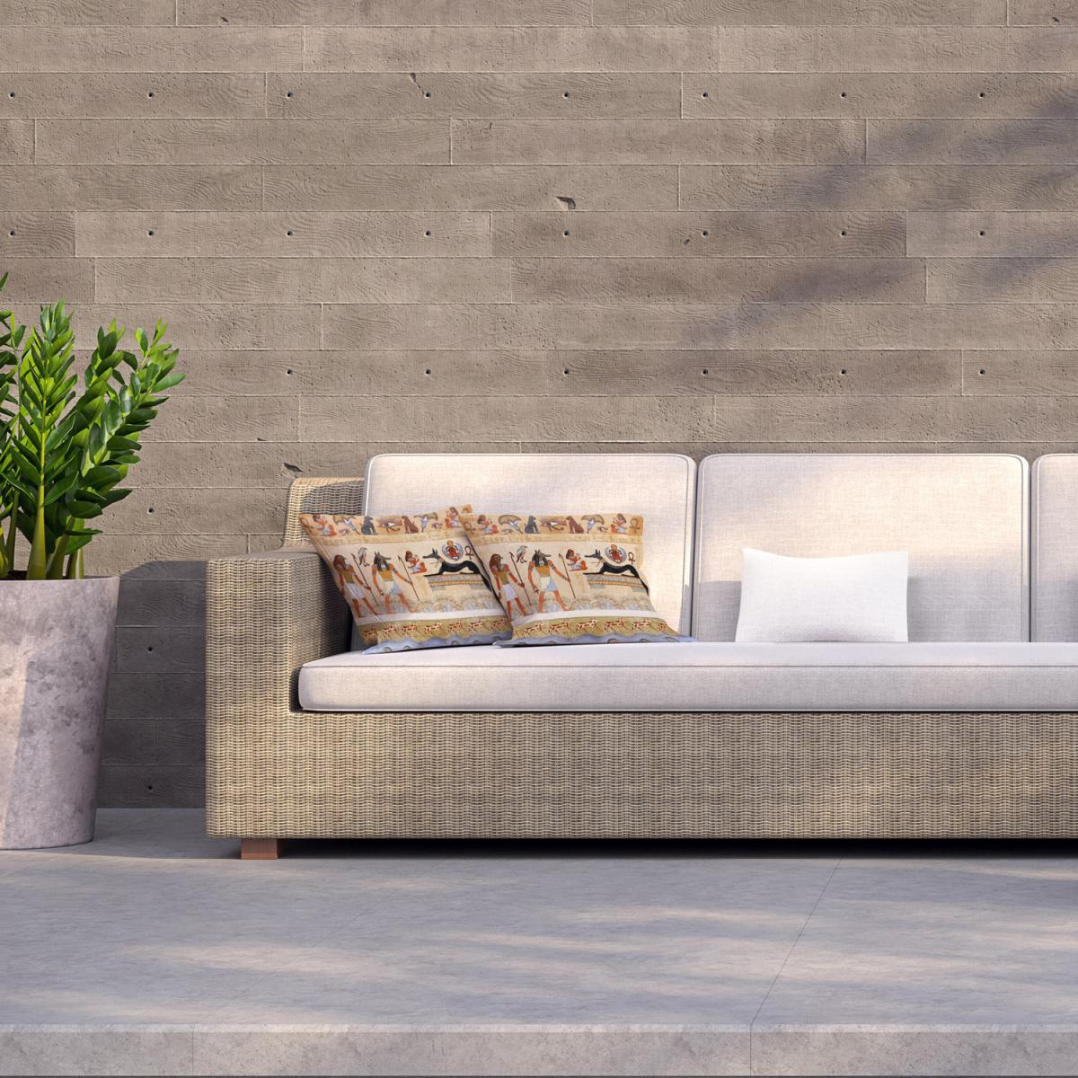 Egyptian Mythelogical Drawings Outdoor Cushion - Brown / 45cm – image 1