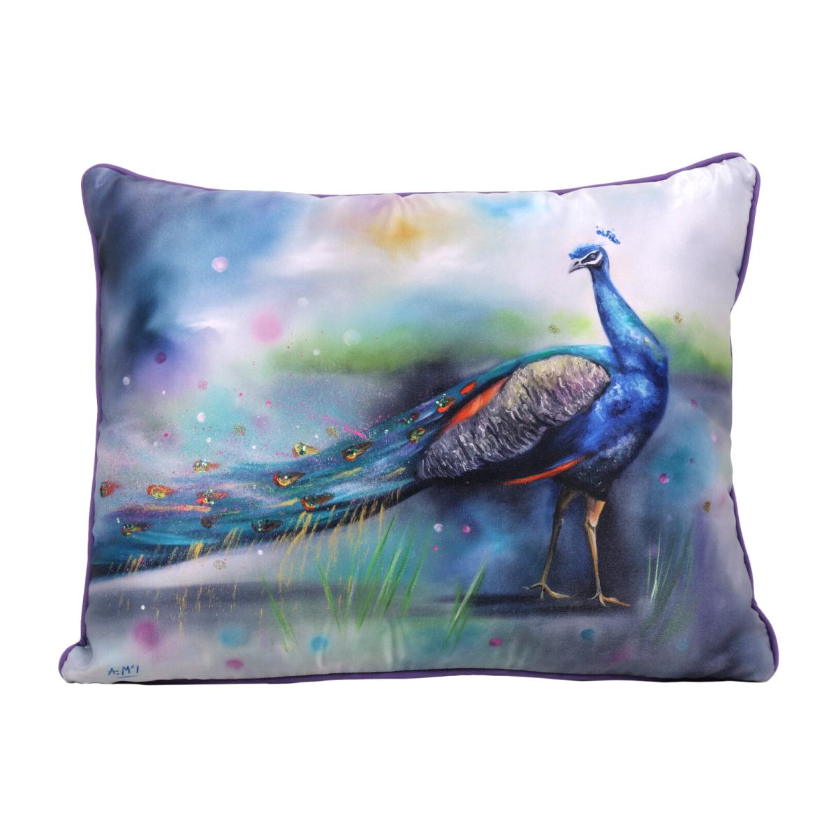 Alison Mcilkenny Peacock Cushion - Blue