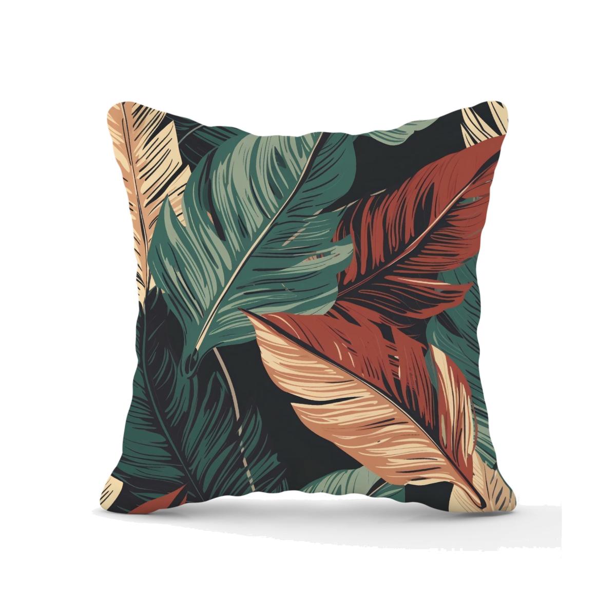 Autumn Colour Leaves Outdoor Cushion - Green / 60cm