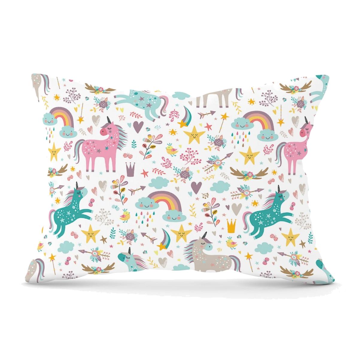 Unicorn And Rainbows Cushion - Blue / 33cm