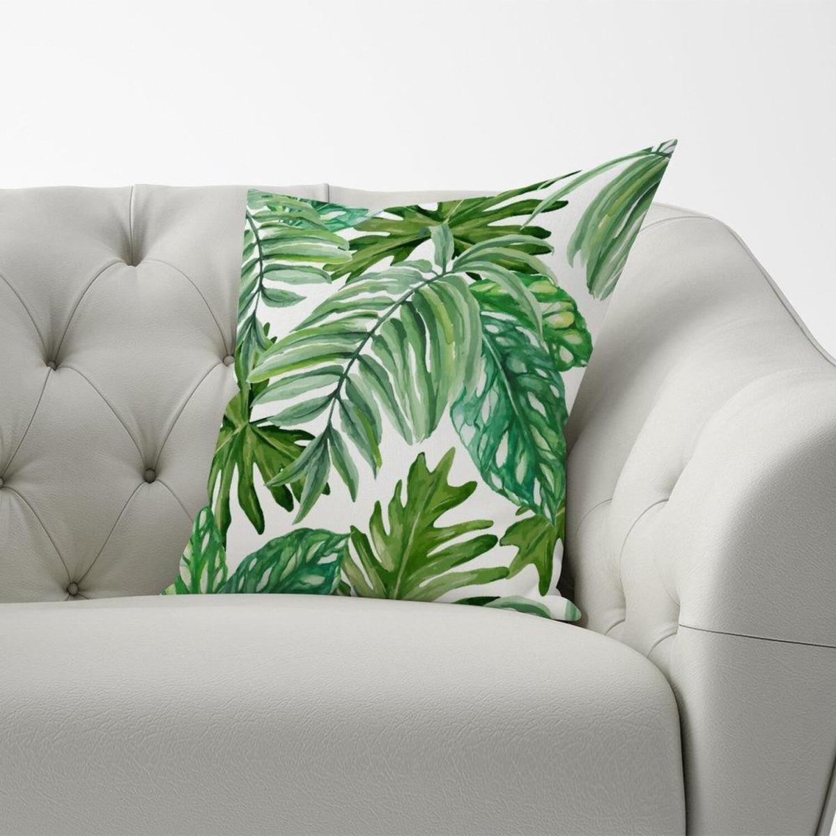 Exotic Rainforest Leaves Cushion - Green / 60cm – image 1