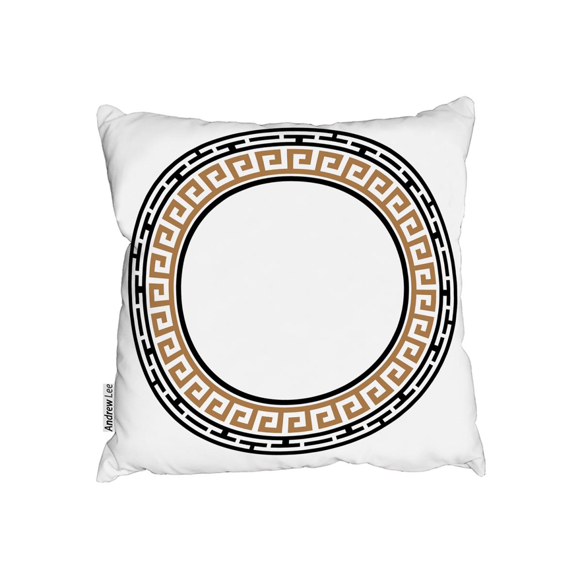 Greek Key Frame Outdoor Cushion - Brown / 60cm – image 2