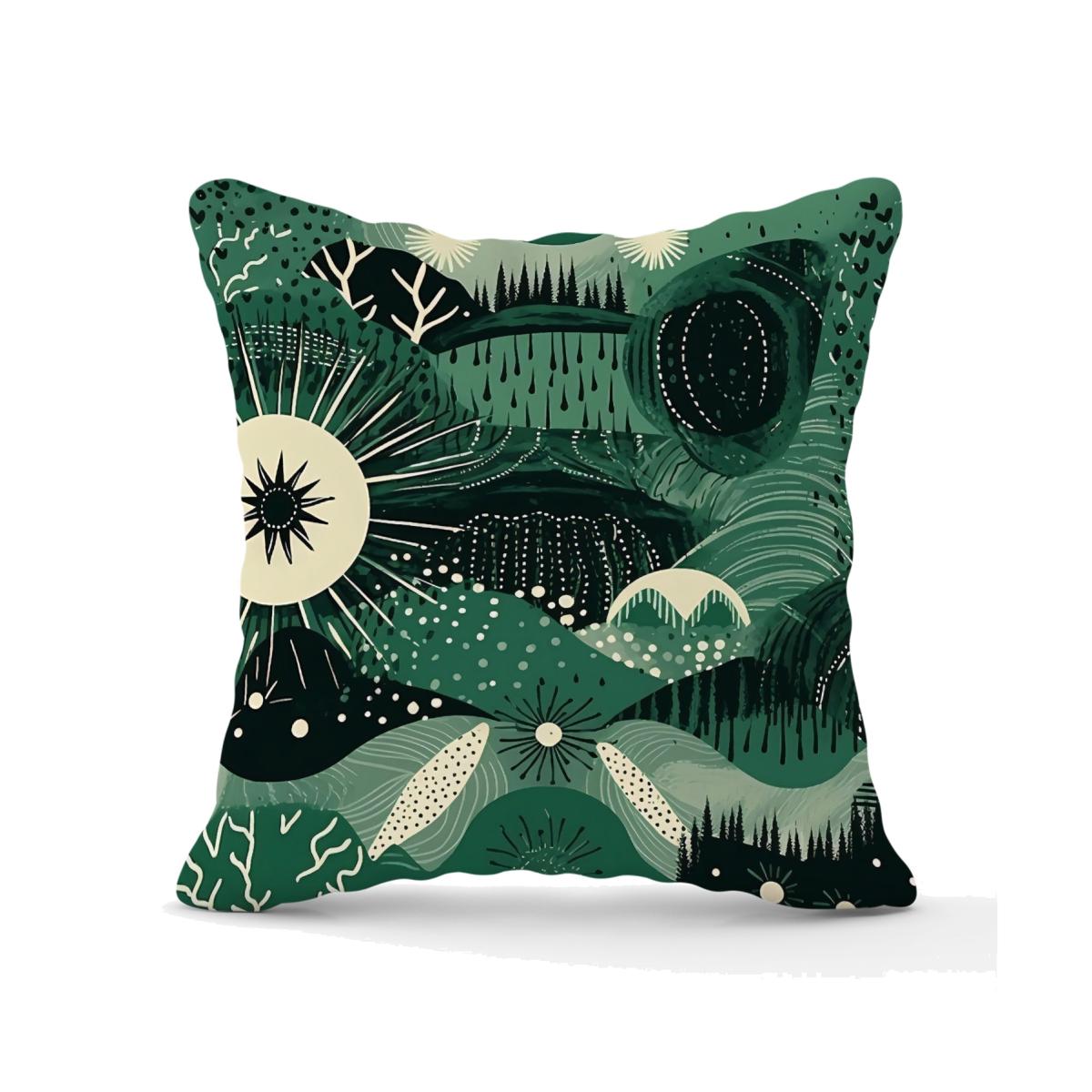 Abstract Green Moon Outdoor Cushion - Green / 60cm