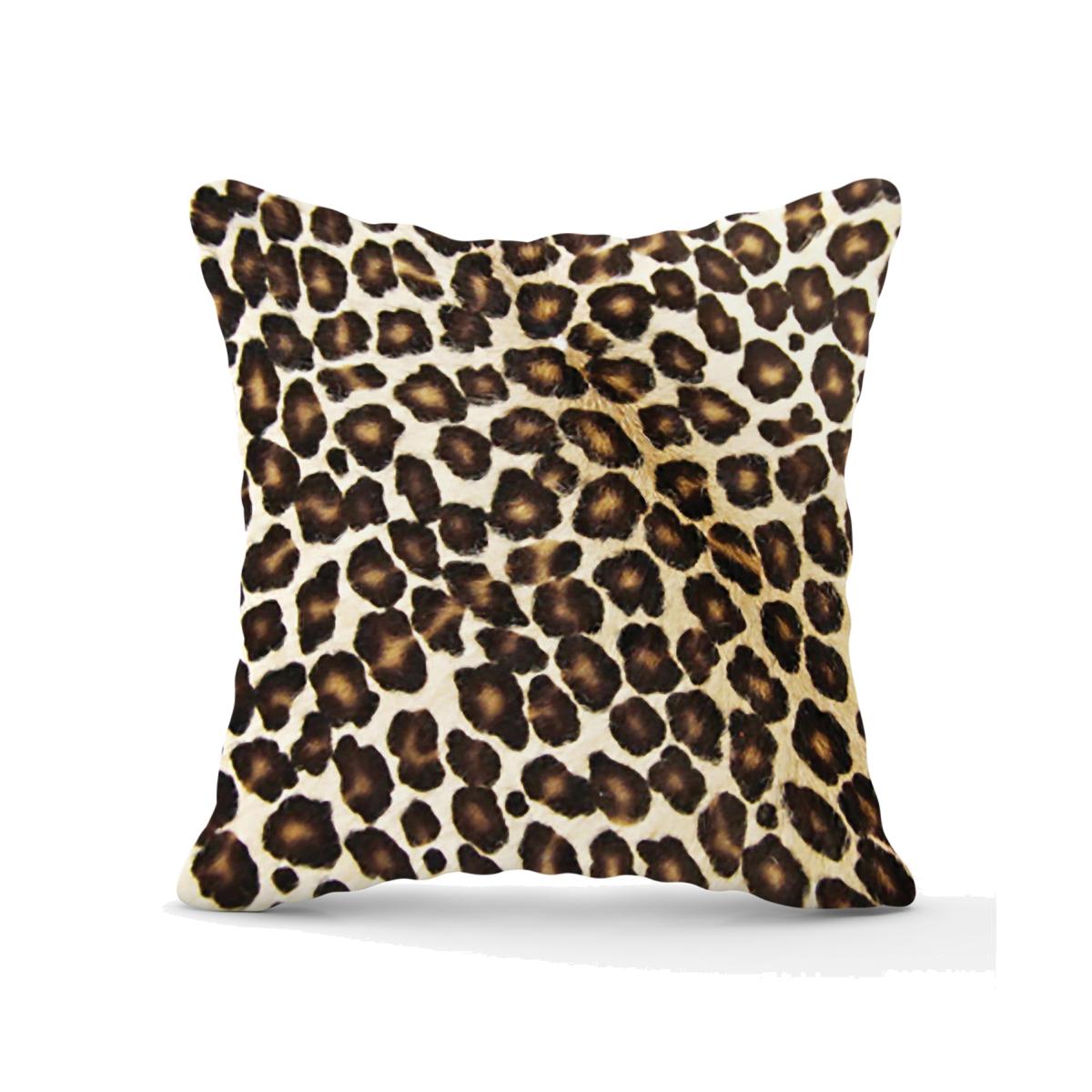 Leopard Hide Print Outdoor Cushion - Brown / 45cm