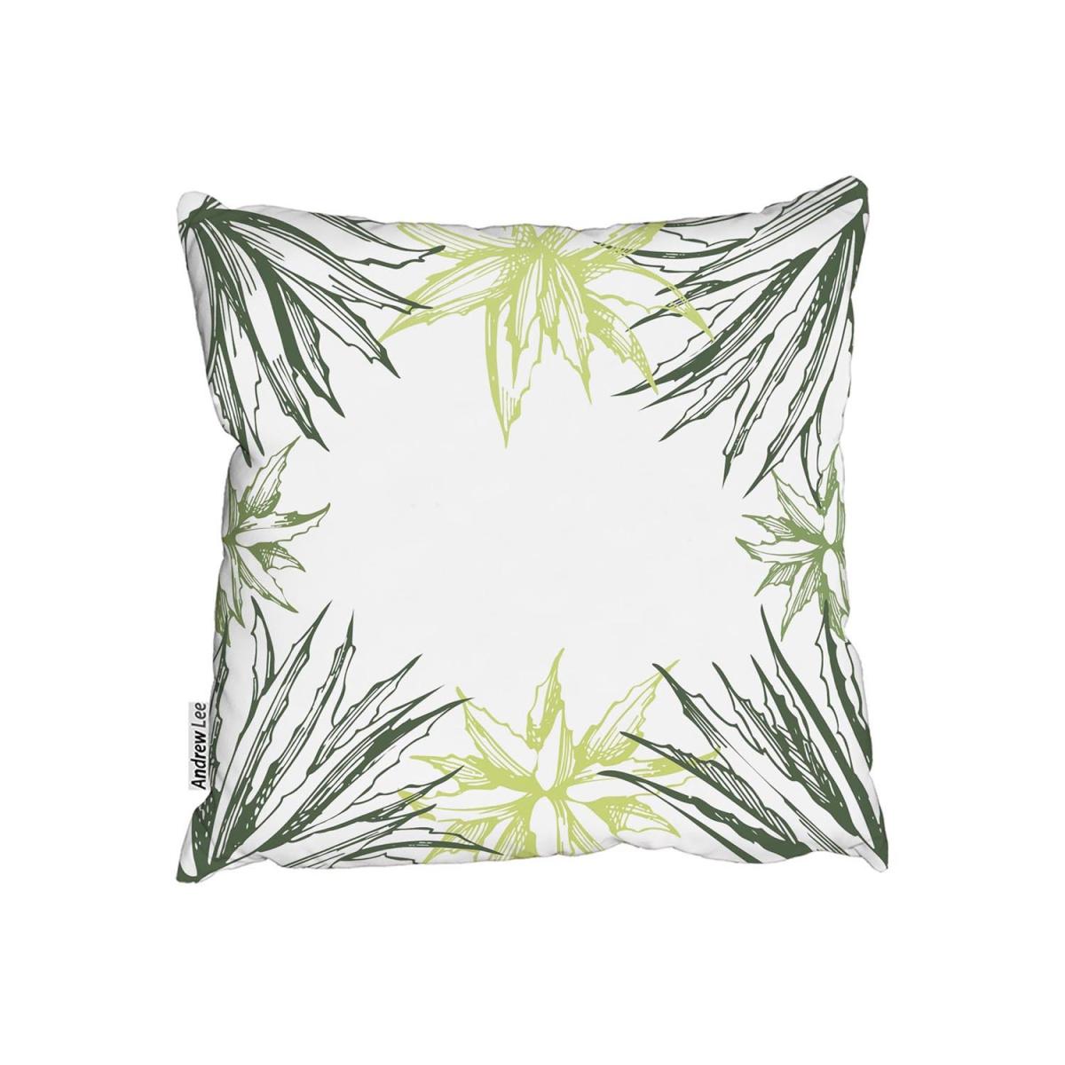 Green Leaf Border Outdoor Cushion - Green / 45cm – image 2