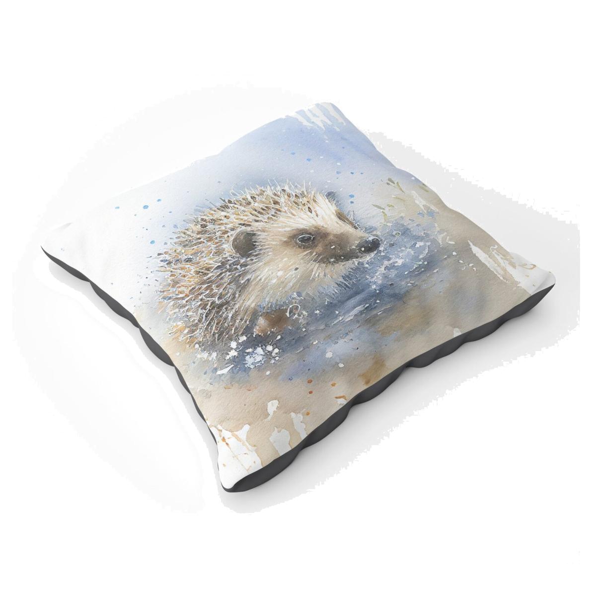 Hedgehog Watercolour Floor Cushion - Neutral