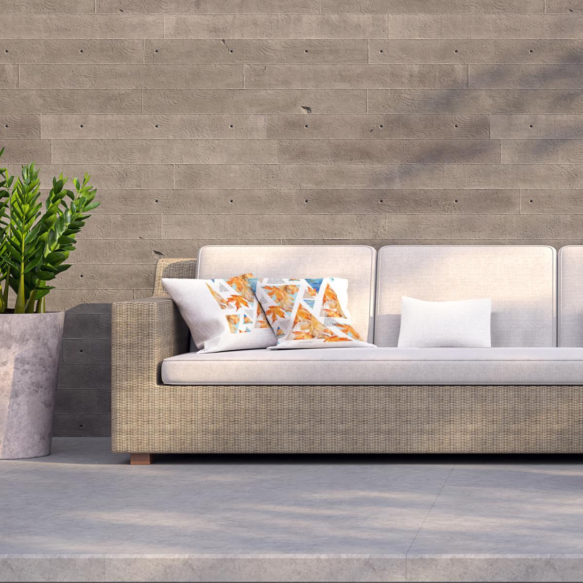 Autumn Triangles With Maple, Oak Leafs Outdoor Cushion - Orange / 45cm – image 2