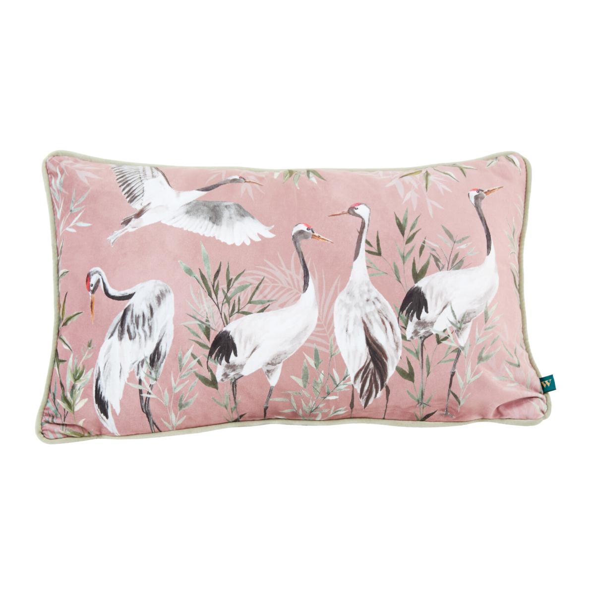Orient Cranes Cushion - Blush