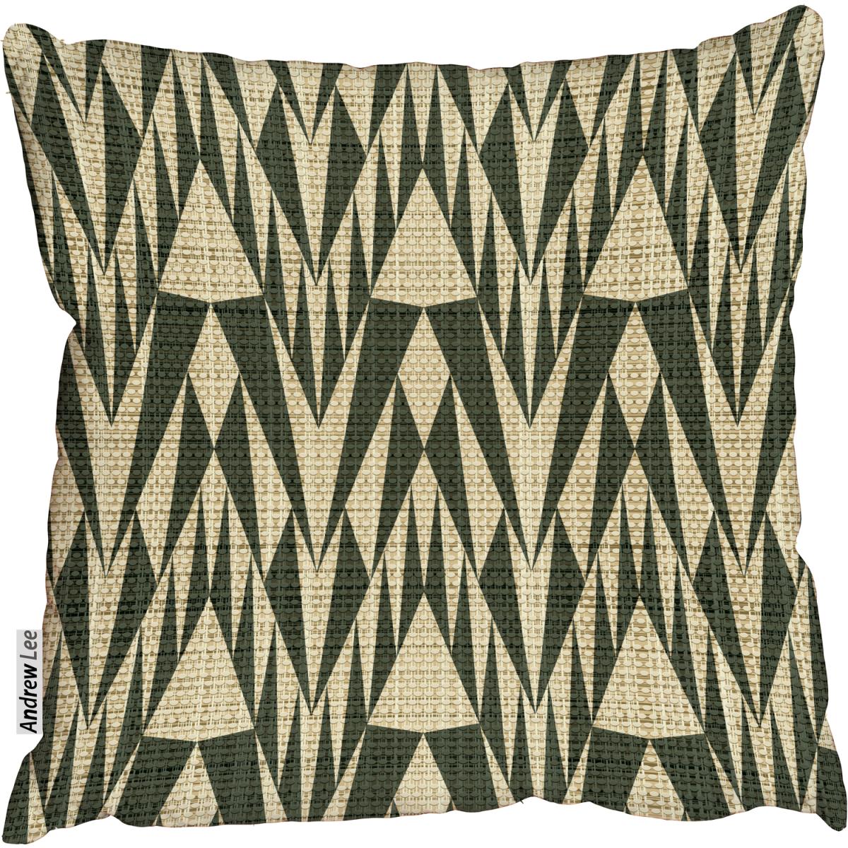 Abstract geometric ornament Outdoor Cushion - Green – image 2
