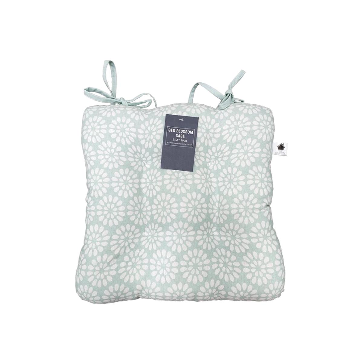 Geo Blossom Sage Seat Pad – image 1