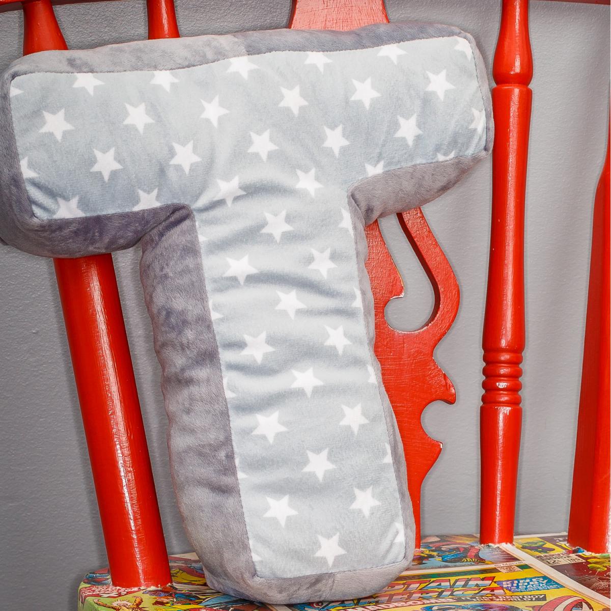 Letter Cushion T - Grey/White – image 2