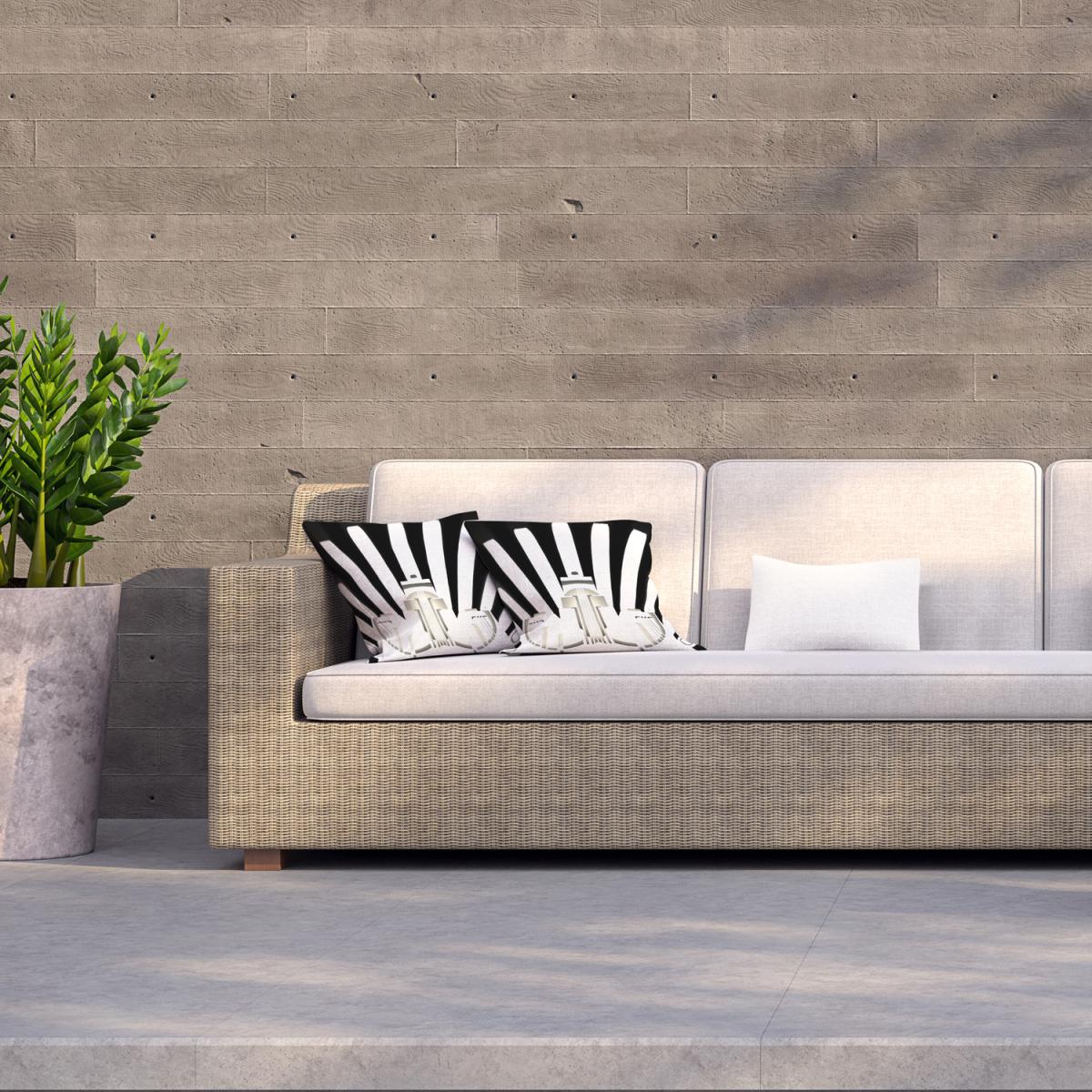 Art Deco Skyscraper In Black White Outdoor Cushion - Black / 60cm