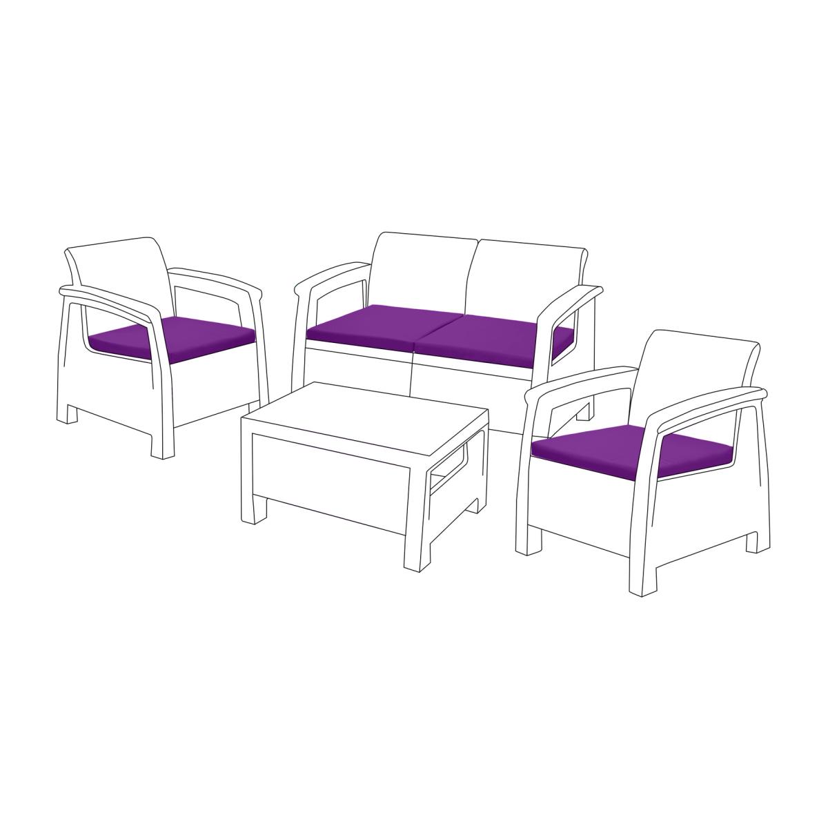 4 Piece Keter Rattan Garden Furniture Replacement Cushion Set - Purple