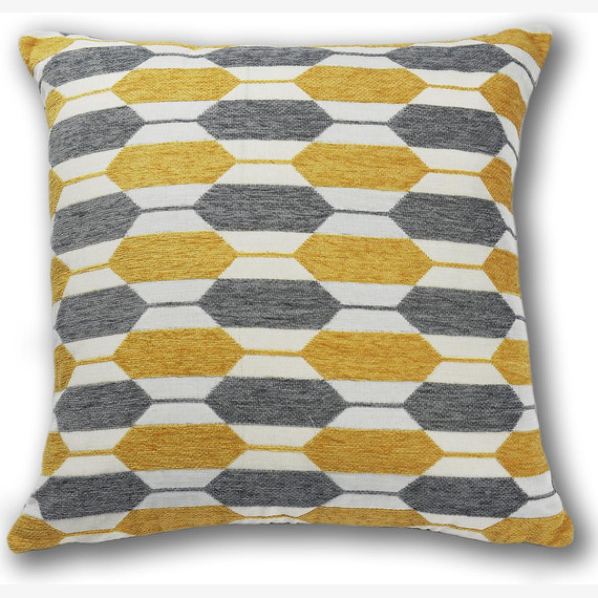 Honeycomb Chenille Ochre Filled Cushion 43 x 43cm - Ochre