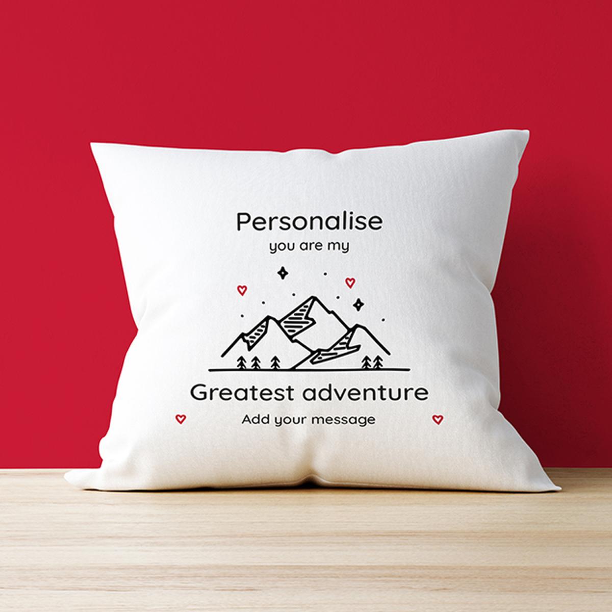 Personalised Cushion - You Are My Greatest Adventure – image 1