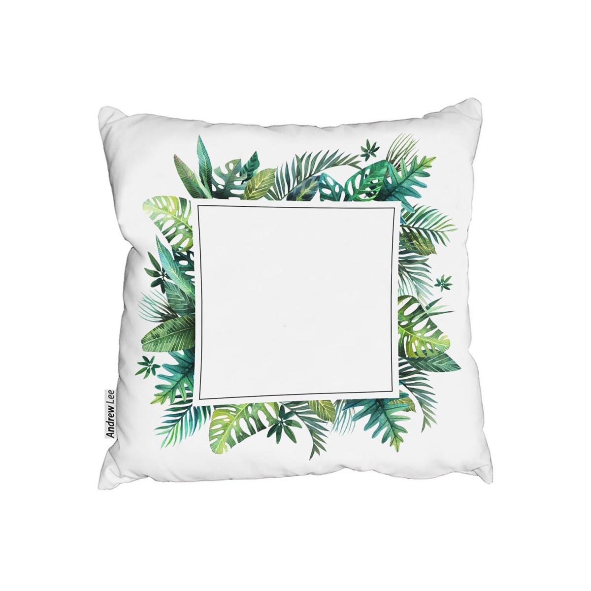 Square Botanical Border Outdoor Cushion - Green / 45cm – image 2