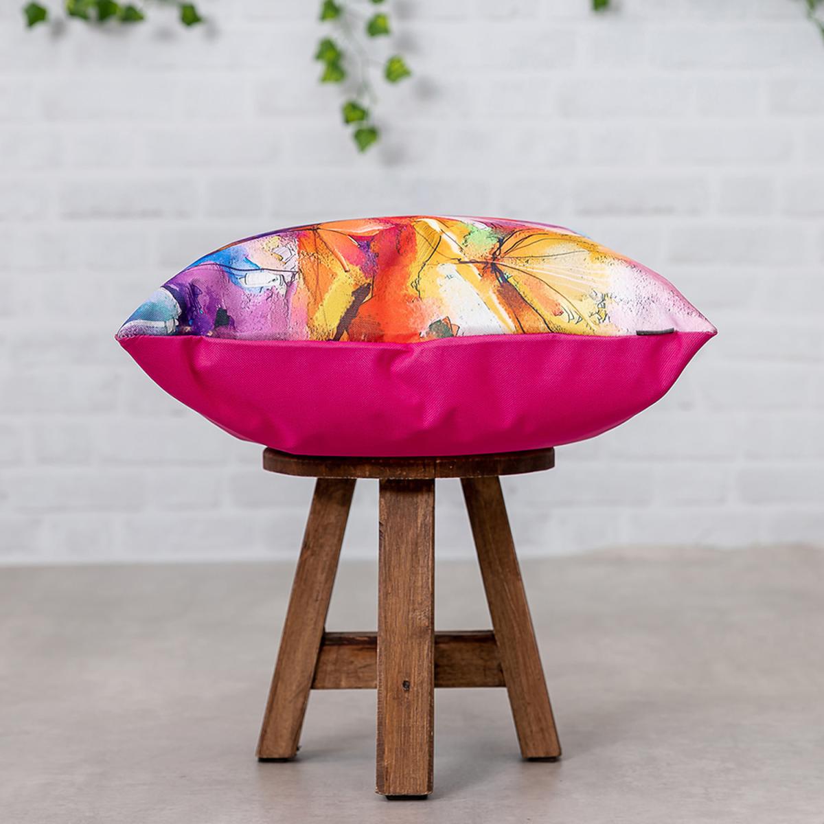 Oil Painting Printed Outdoor Cushion - Multicolour/Purple – image 8