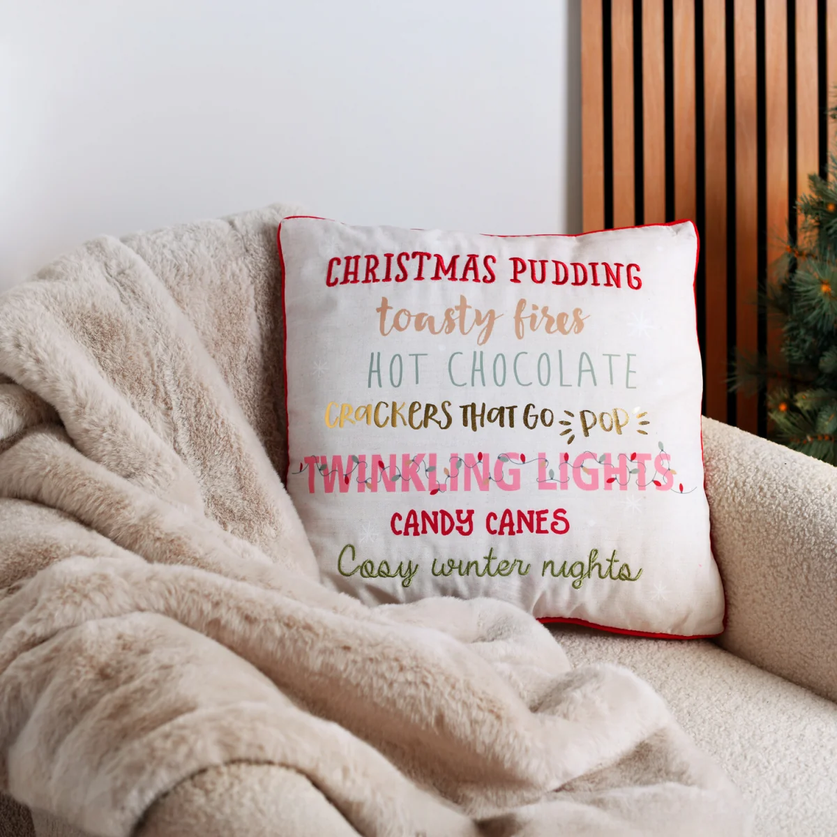 Christmas Favourite Things Cushion - White – image 4