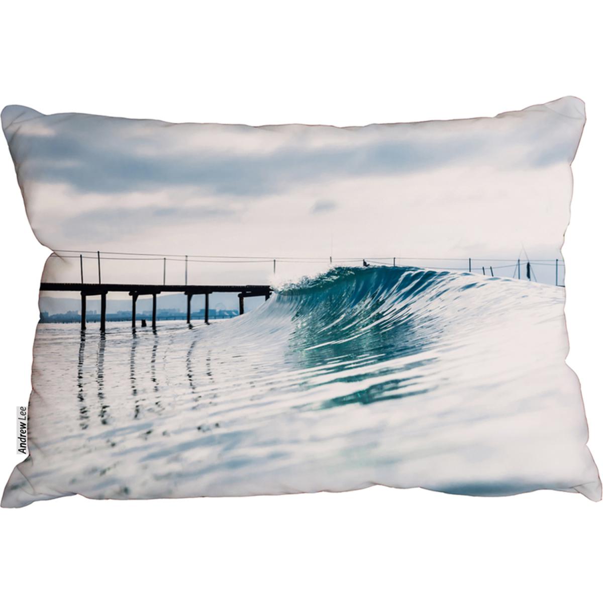 Ocean Ideal Wave In Ocean. Breaking Blue Waves Cushion - Blue – image 2