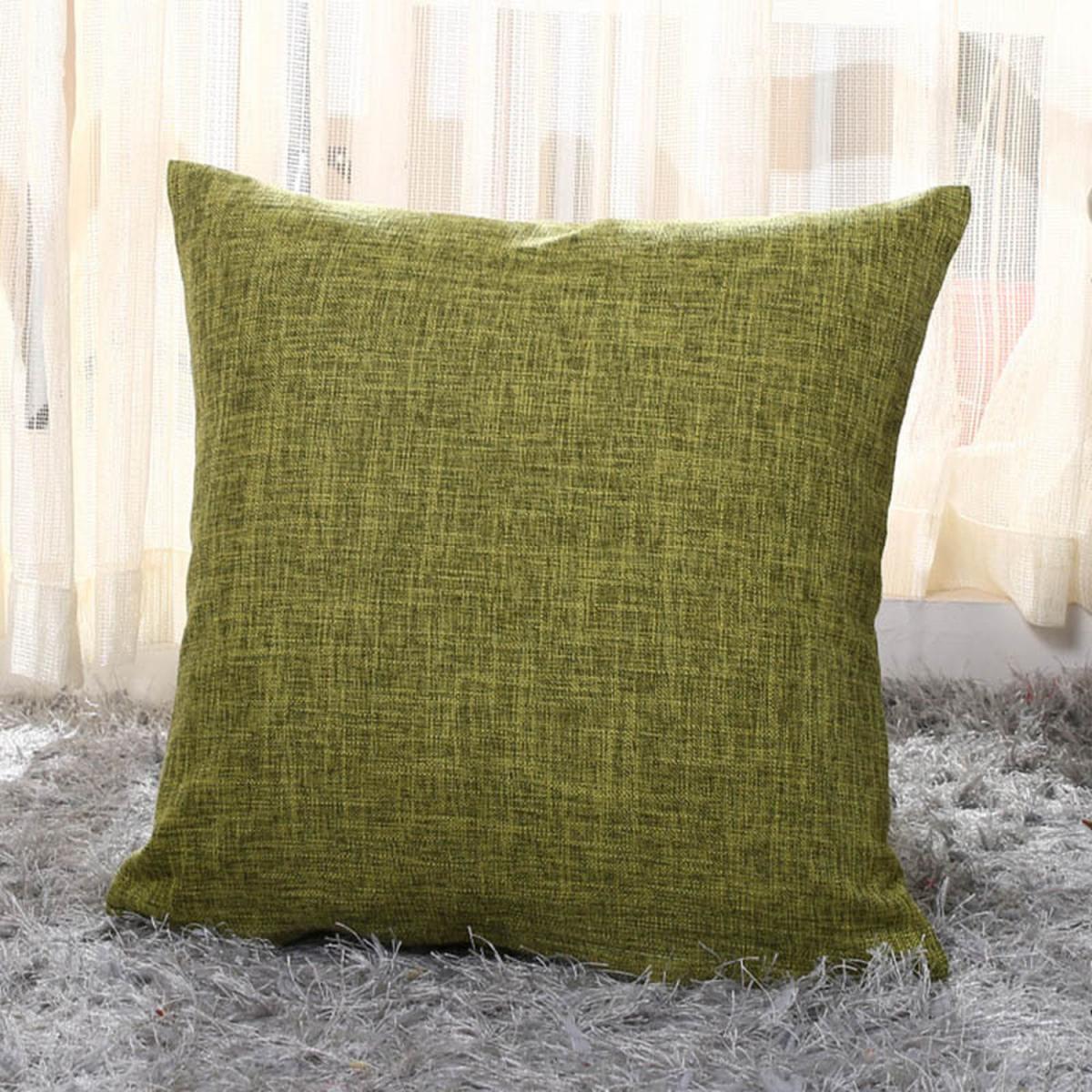Decorative Soft Linen Cushion Square - Green – image 5