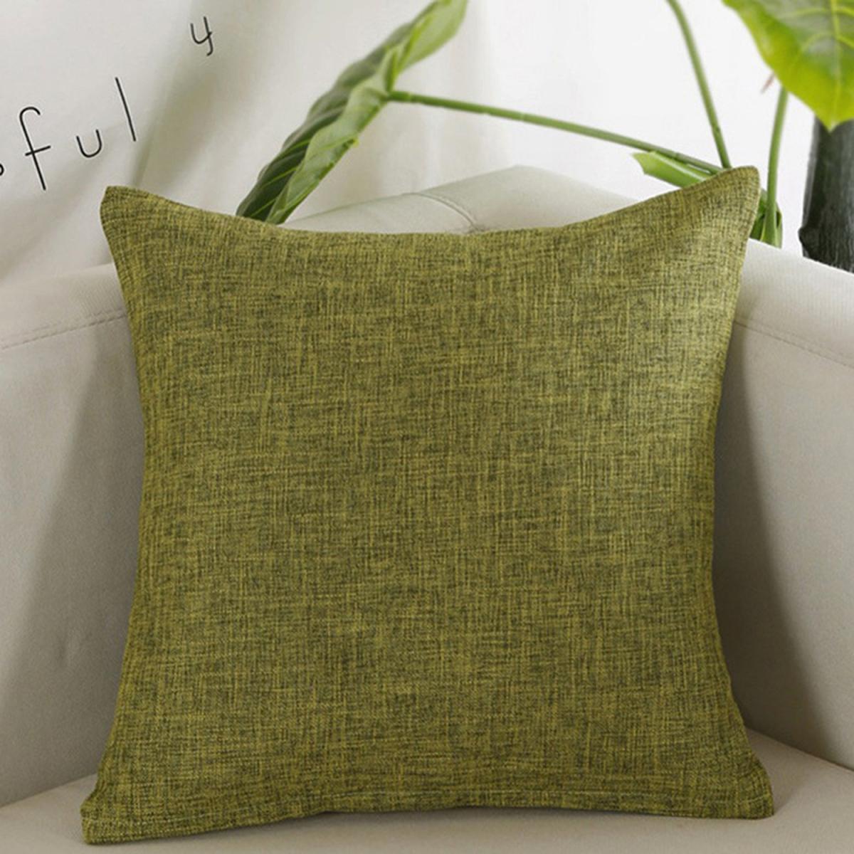 Decorative Soft Linen Cushion Square - Green – image 1