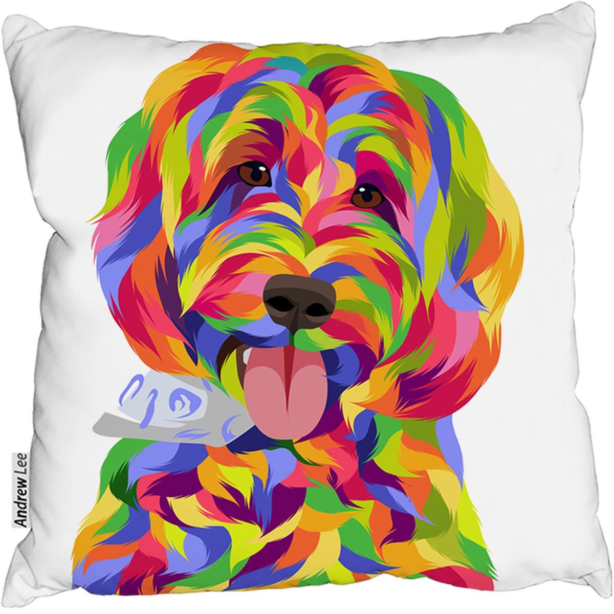 Animal Dog Illustration Pop Art Cushion - Blue / 45 – image 2