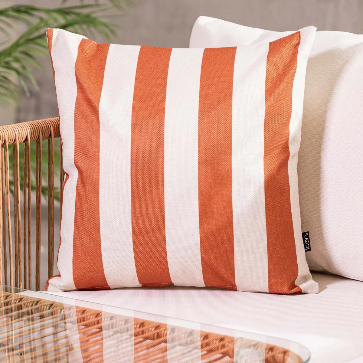 2 Pack Cushion 43x43 Kyoto Fabric, Stripe, Terracotta - Terracotta – image 2