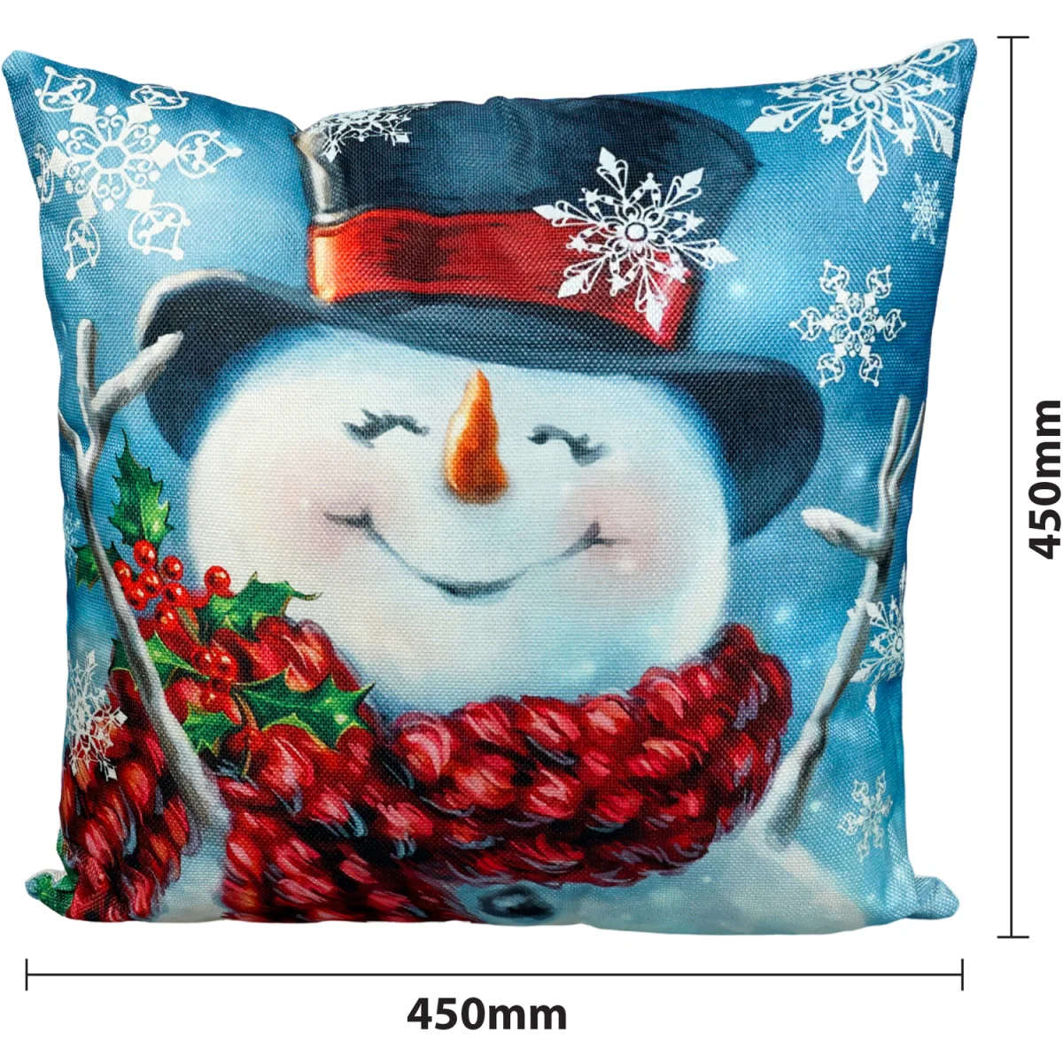 Christmas Themed Cushion Snowman - White and Red – image 3