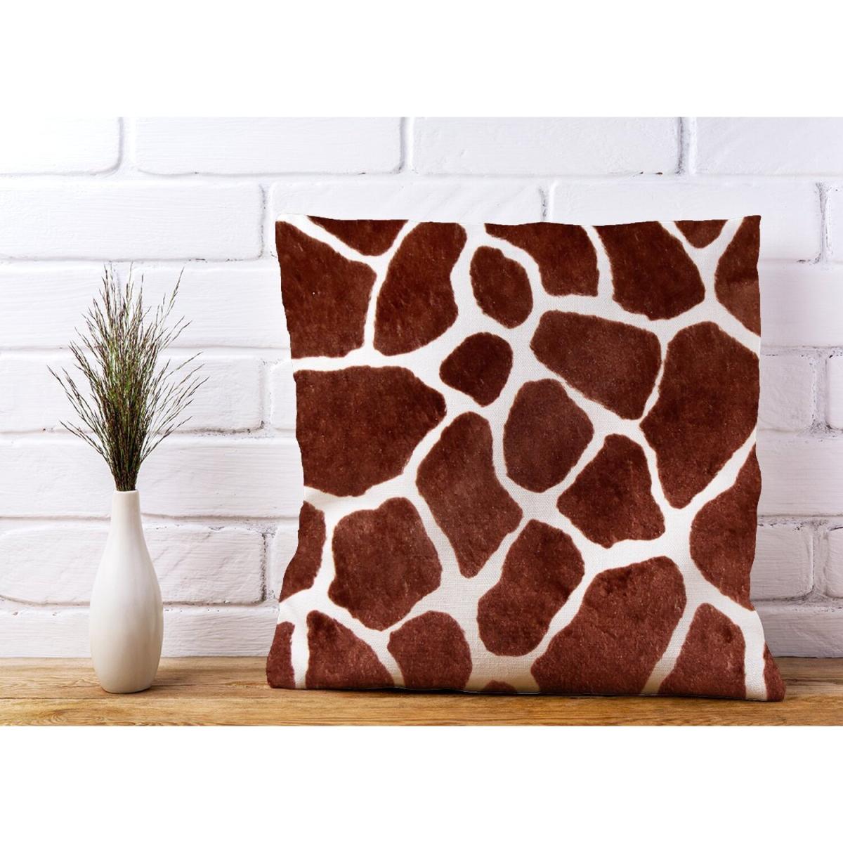 Giraffe Spots Print Cushion - Brown / 60cm – image 2