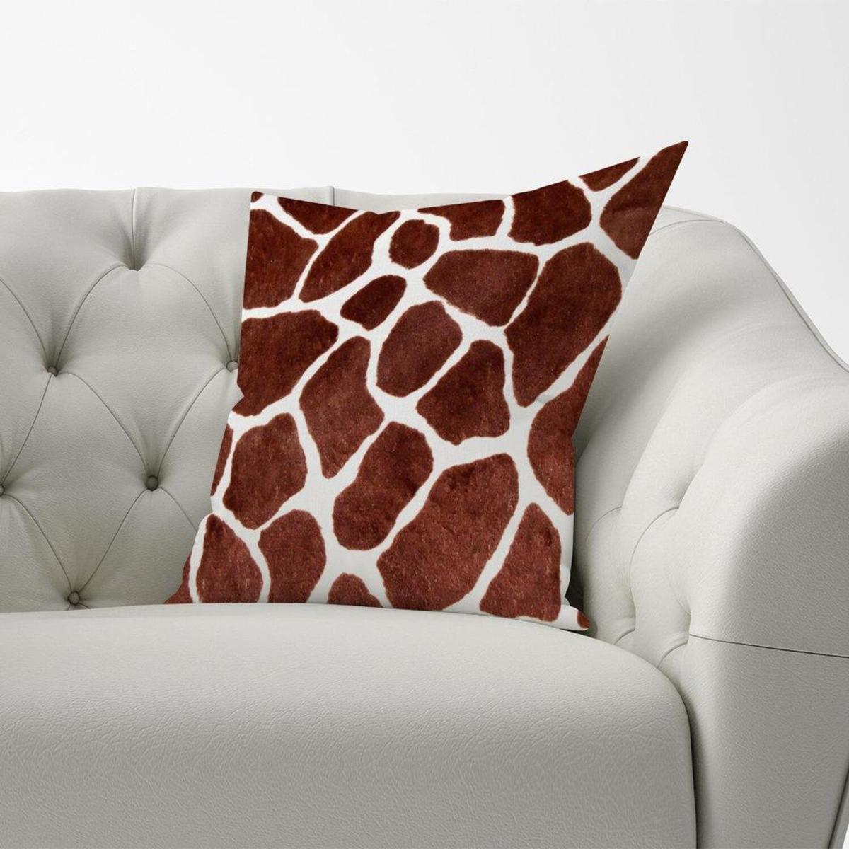 Giraffe Spots Print Cushion - Brown / 60cm – image 3