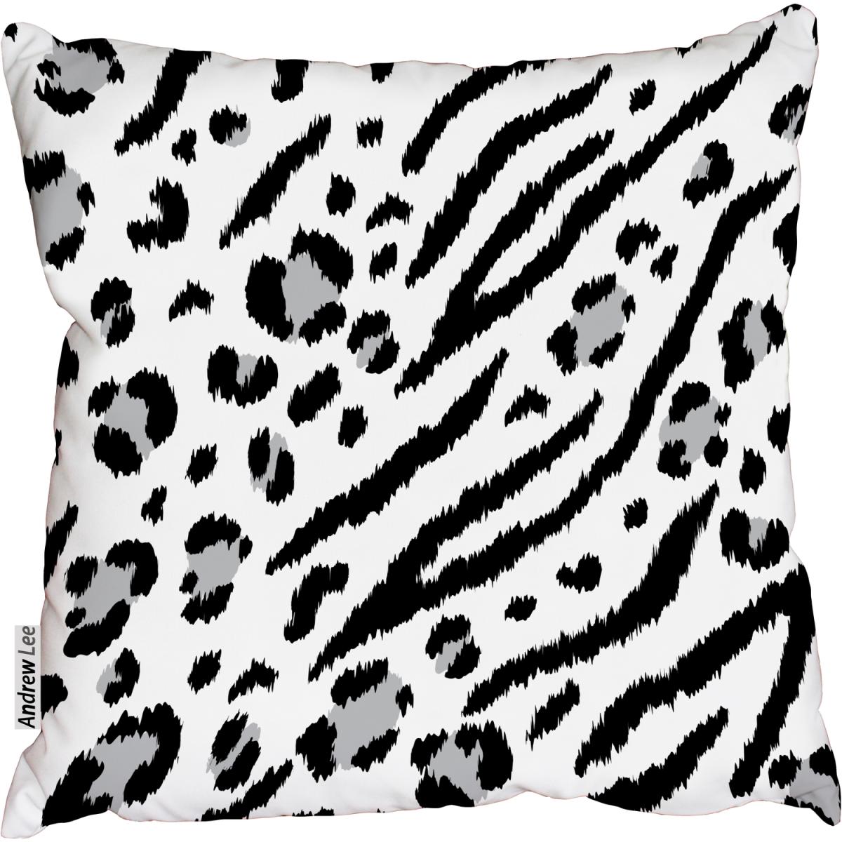 Mixed leopard and zebra pattern Outdoor Cushion - Black / 60cm – image 2
