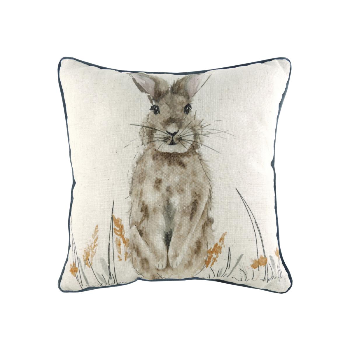 Oakwood Hare Hare Square Cushion - Multicolour / Feather