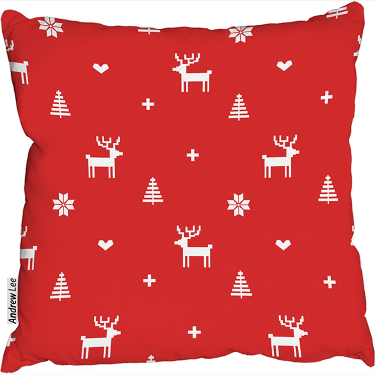 Norway Christmas Festive Sweater Outdoor Comfy Cushion - Red / 60cm – image 1