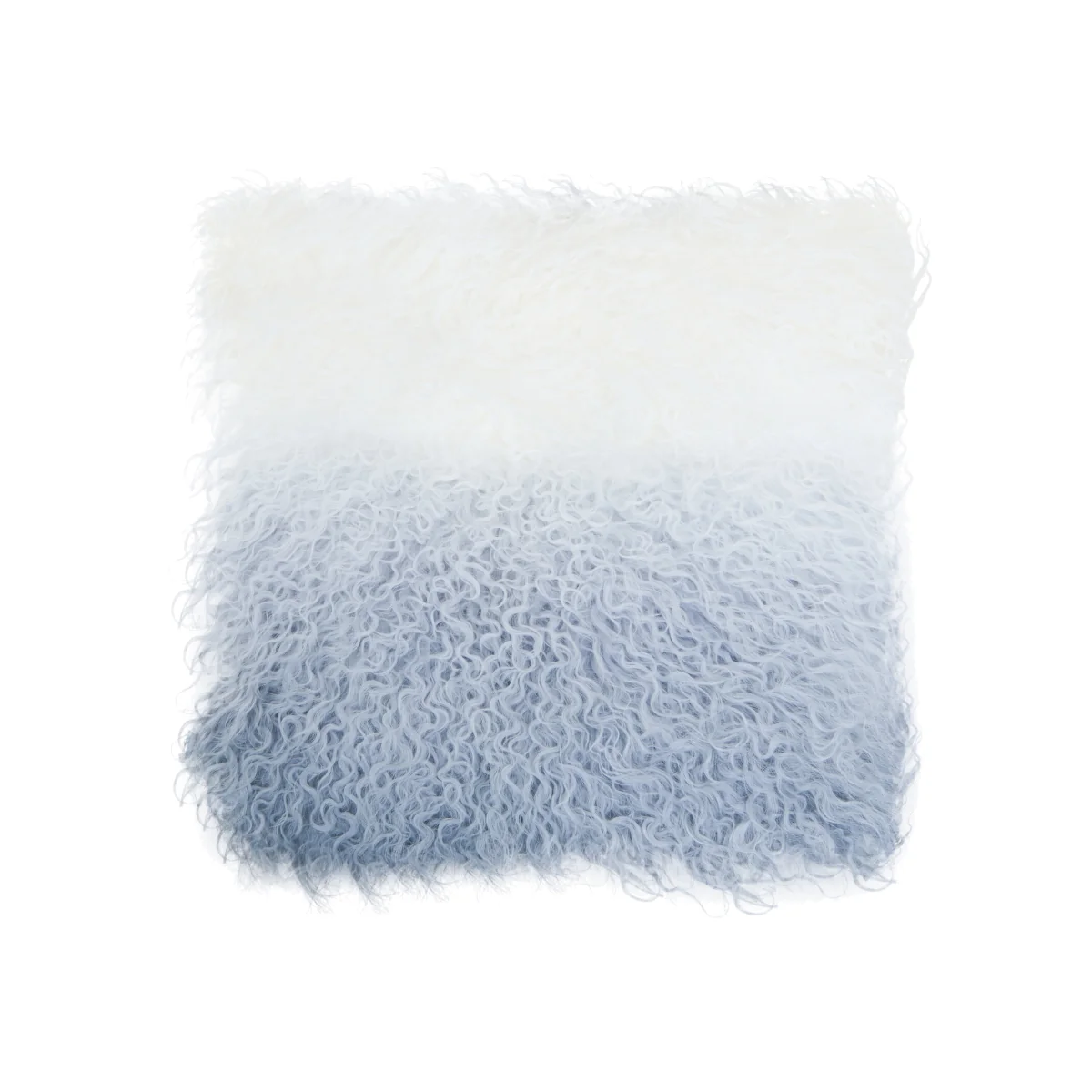 Bosie Real Mongolian Fur Grey Ombre Square Cushion - Grey – image 1