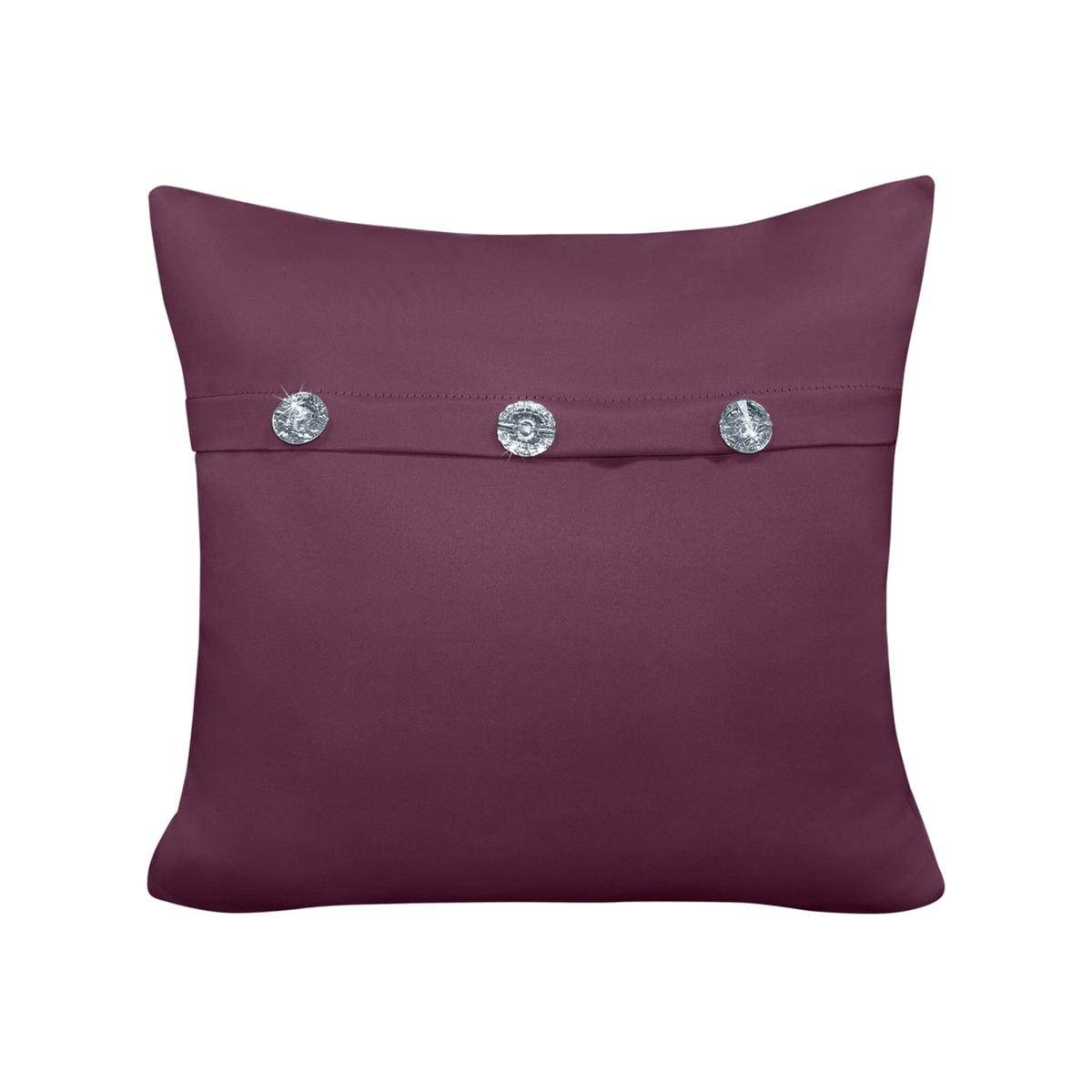 Mock Button Gem Stone Fashion Cushion - Plum
