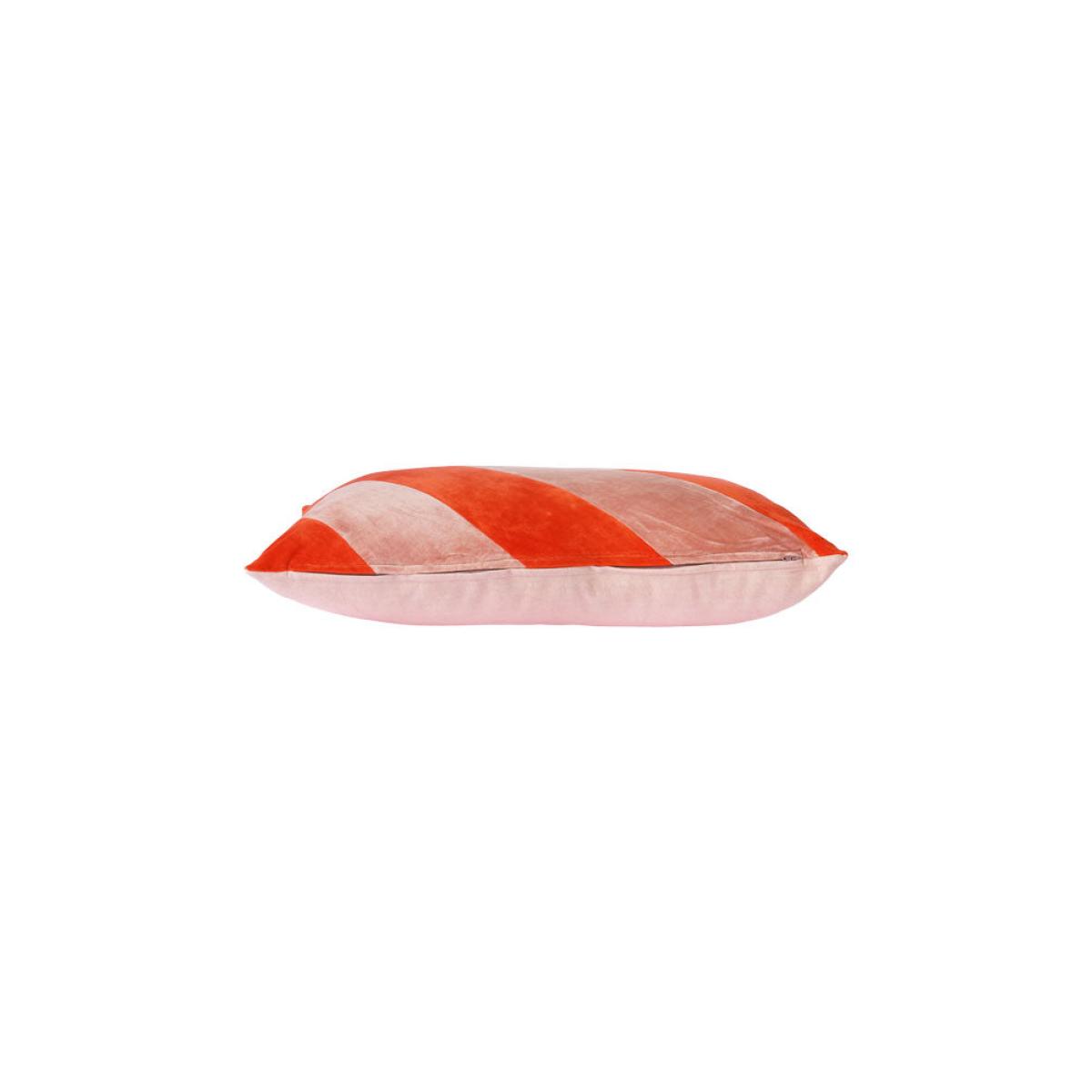 HKliving Red & Pink Stripe Velvet Cushion – image 2