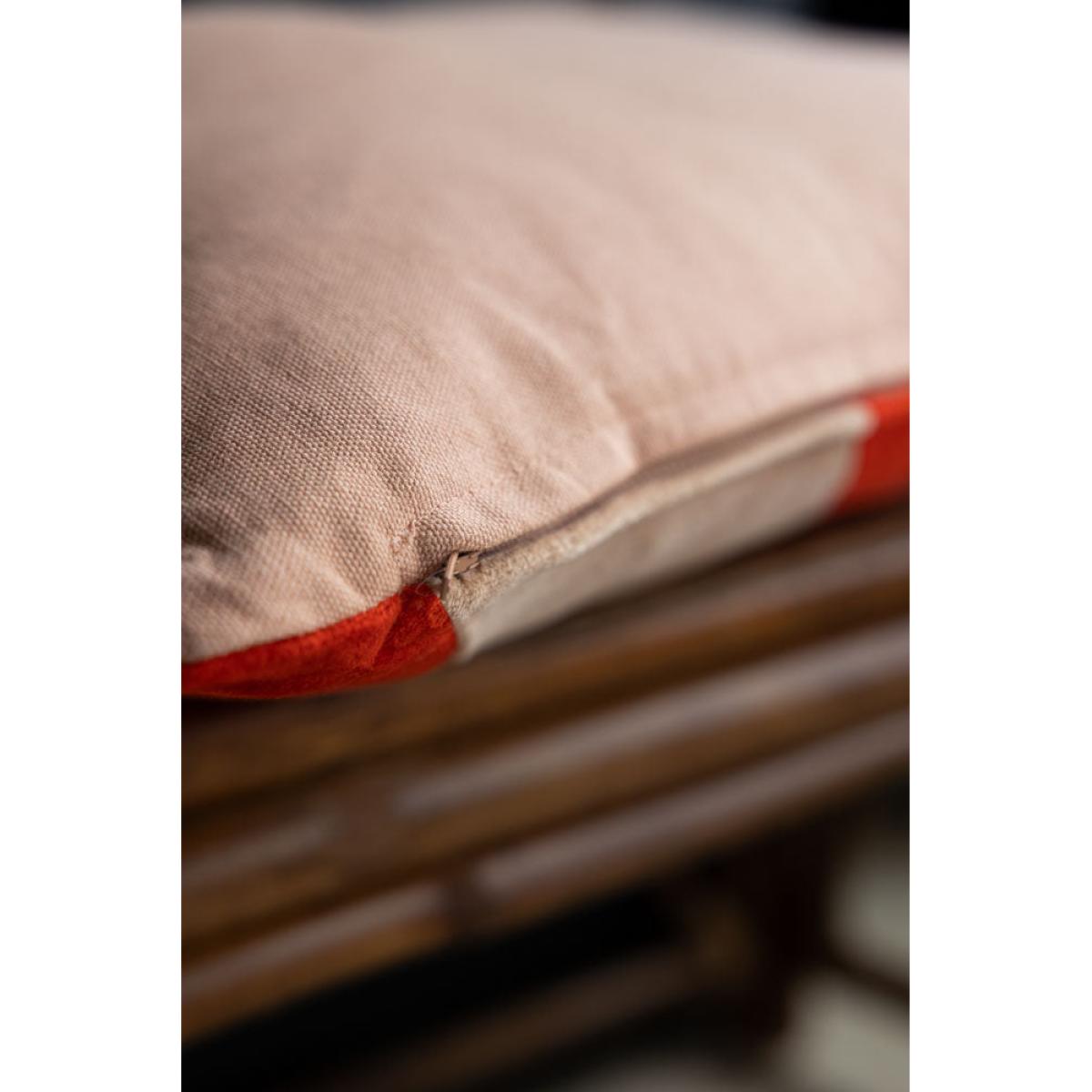 HKliving Red & Pink Stripe Velvet Cushion – image 6