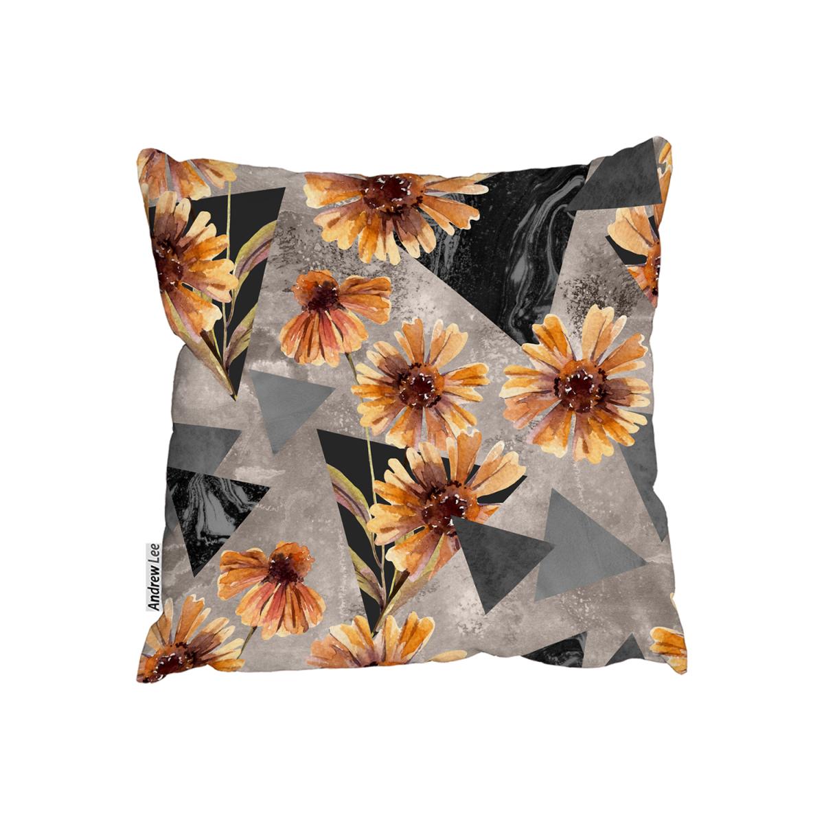 Geometric Floral Shapes Outdoor Cushion - Orange / 60cm – image 2
