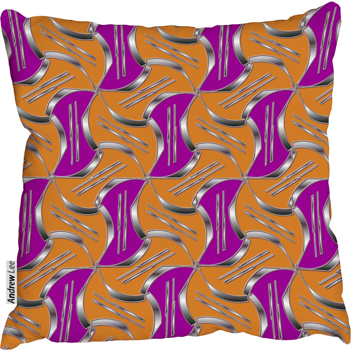 Mosaic ornament Outdoor Cushion - Orange / 60cm – image 2