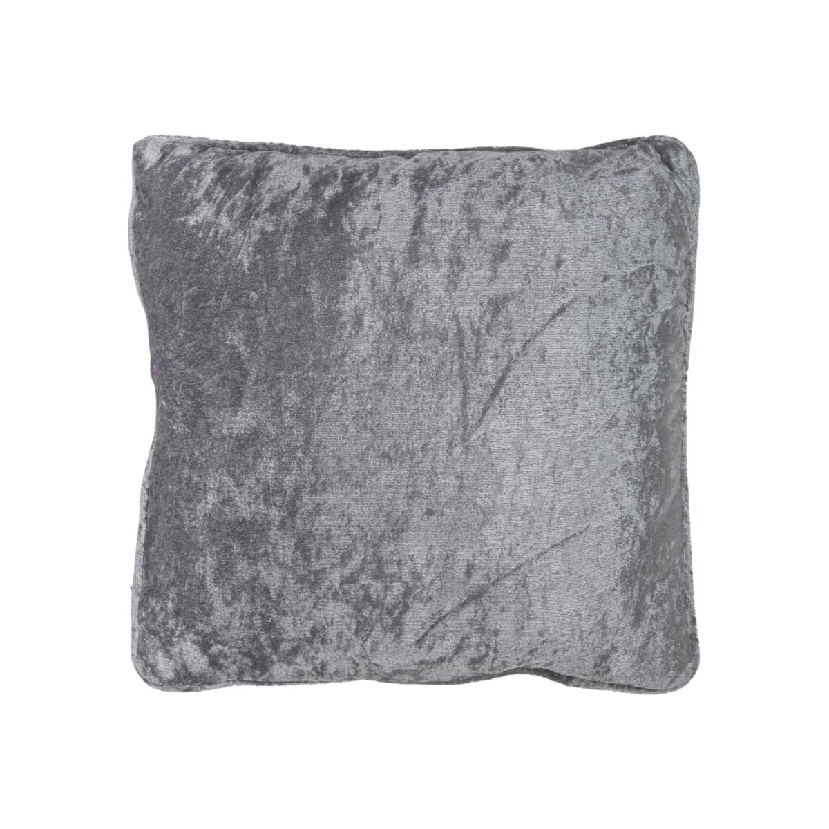 Prince Crushed Velvet Filled Cushion - Silver