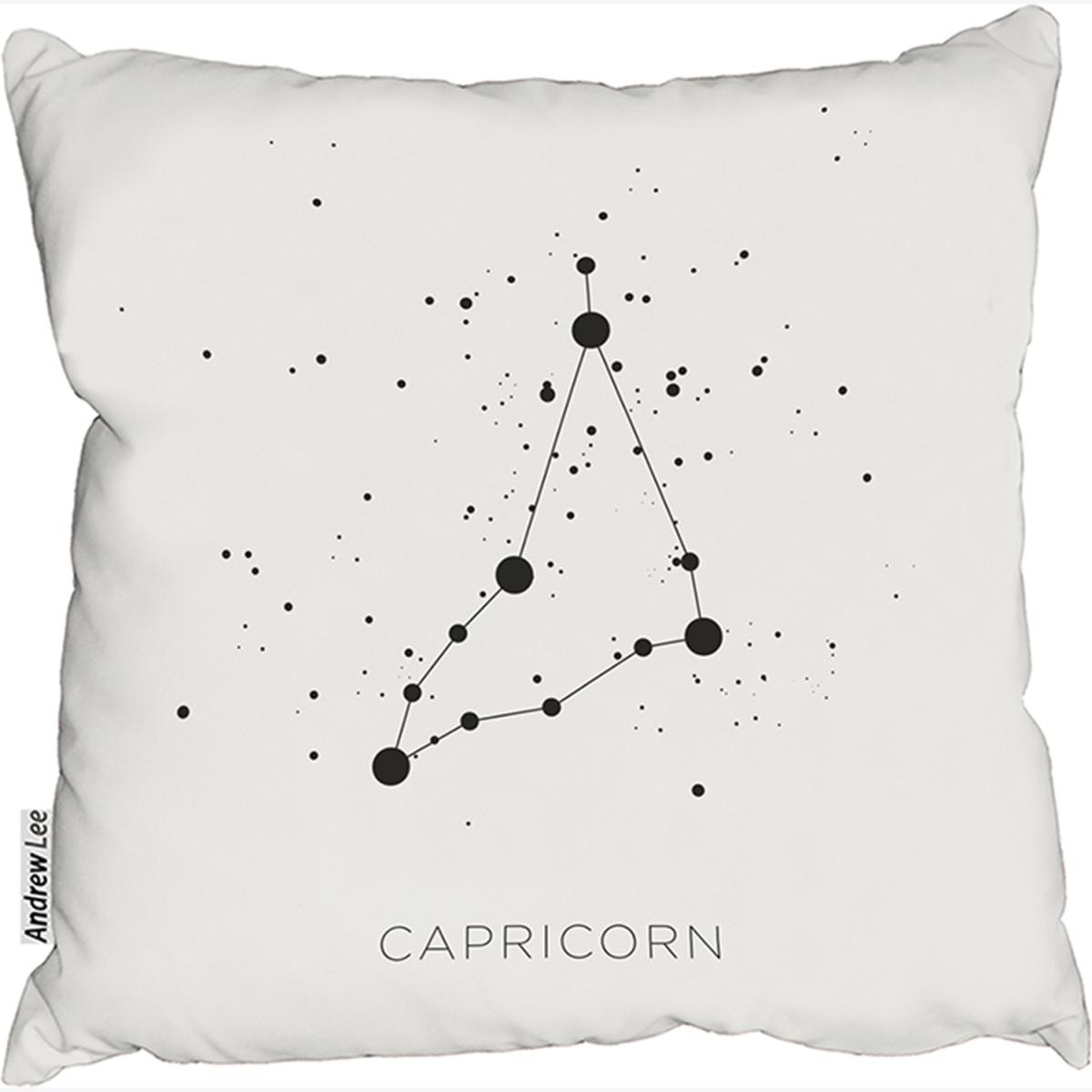 Star Constellation Zodiac Capricorn Stylish Cushion - White / 60cm