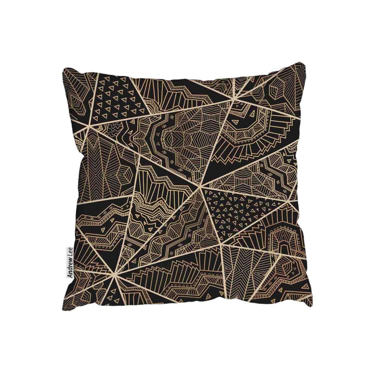 Geometric Triangles With Patterns Outdoor Cushion - Brown / 45cm – image 2
